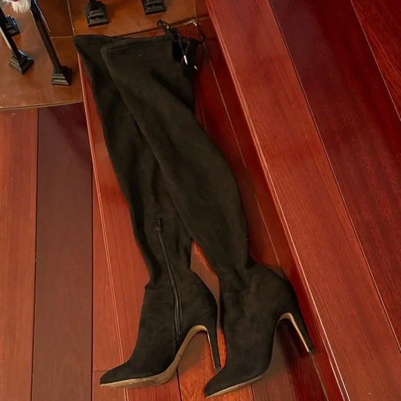 Dolce Vita Black Suede Over-the-Knee Boots - Picture 2 of 2